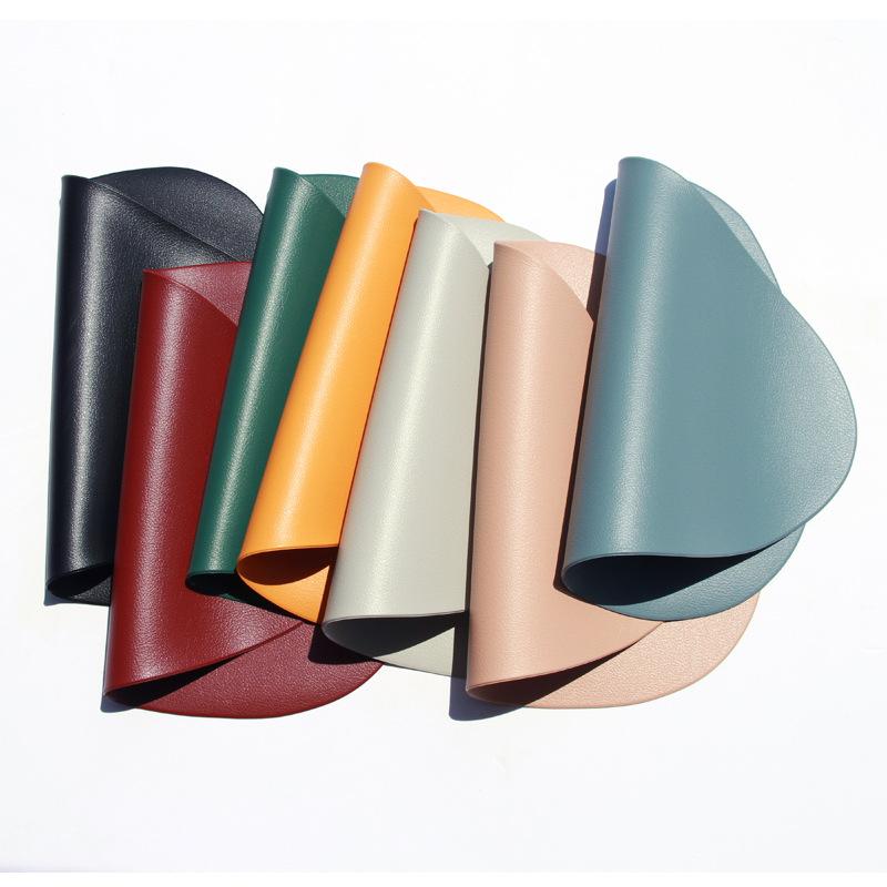 4 6 8 10PCS Place Mat Tableware Pad Placemat Table Mat Heat Insulation PU Leather Placemats Bowl Coaster Kitchen Non-Slip