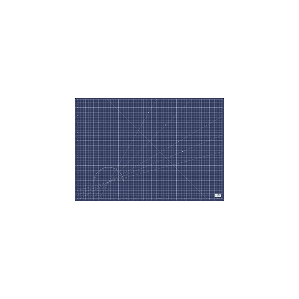 OLFA Rotary Mat A1 620x900x15mm with Grid and Angled Lines, Navy RM-A1-EC Cutting Mat