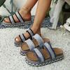 Fashion 2025 New Women Slippers Platform Outdoor Beach Cork Slippers Fashion Summer Sandals Sequin Platform Shoes Women Slides Women