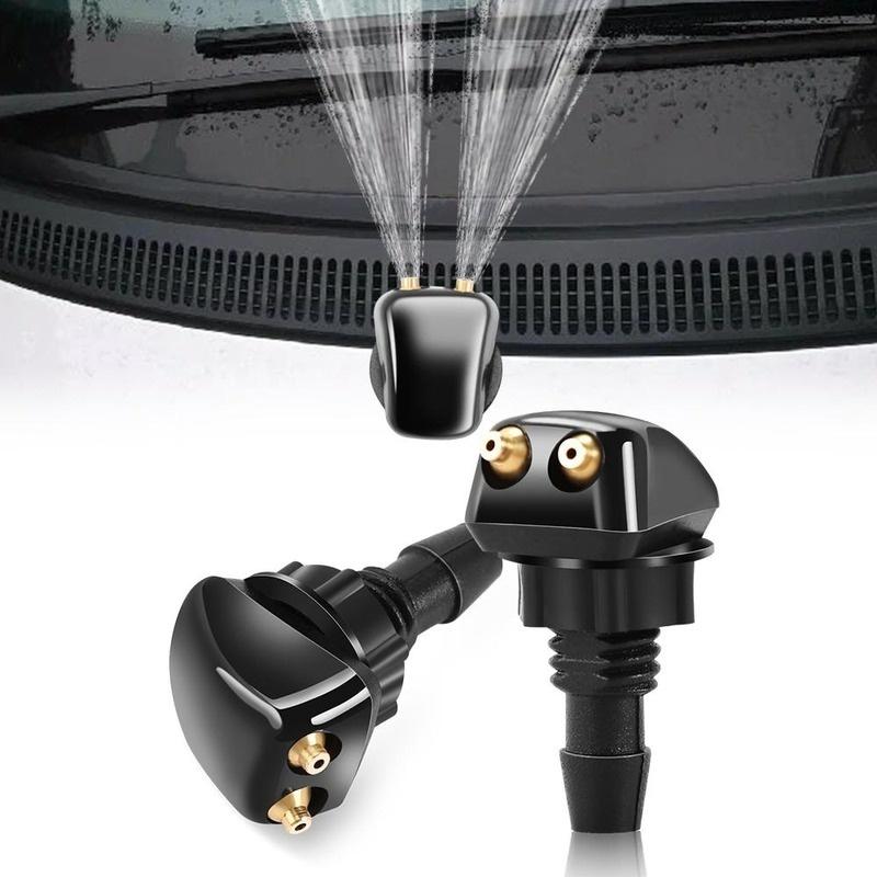 2pcs Universal Front Windshield Washer Wiper Nozzle Sprayer Sprinkler Water Spout Outlet