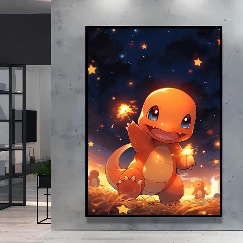 Adorable Pikachu Themed Home Wall Painting Printed on High Quality Canvas It's An Ideal Choice for Collection and Decoration