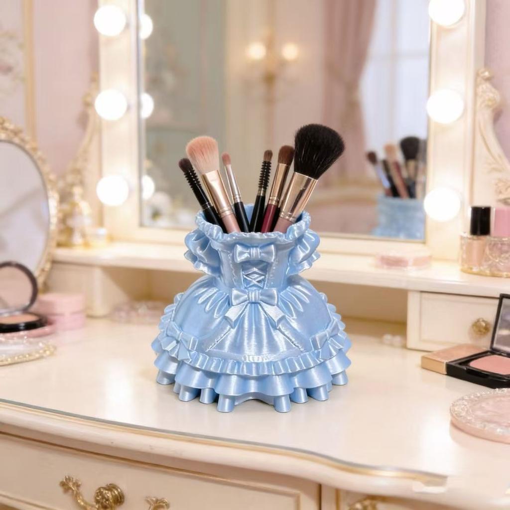 Princess Dress Style Lolita Cute Desktop Storage Box Pen Holder Cosmetic Decoration Ornament Home Decorations