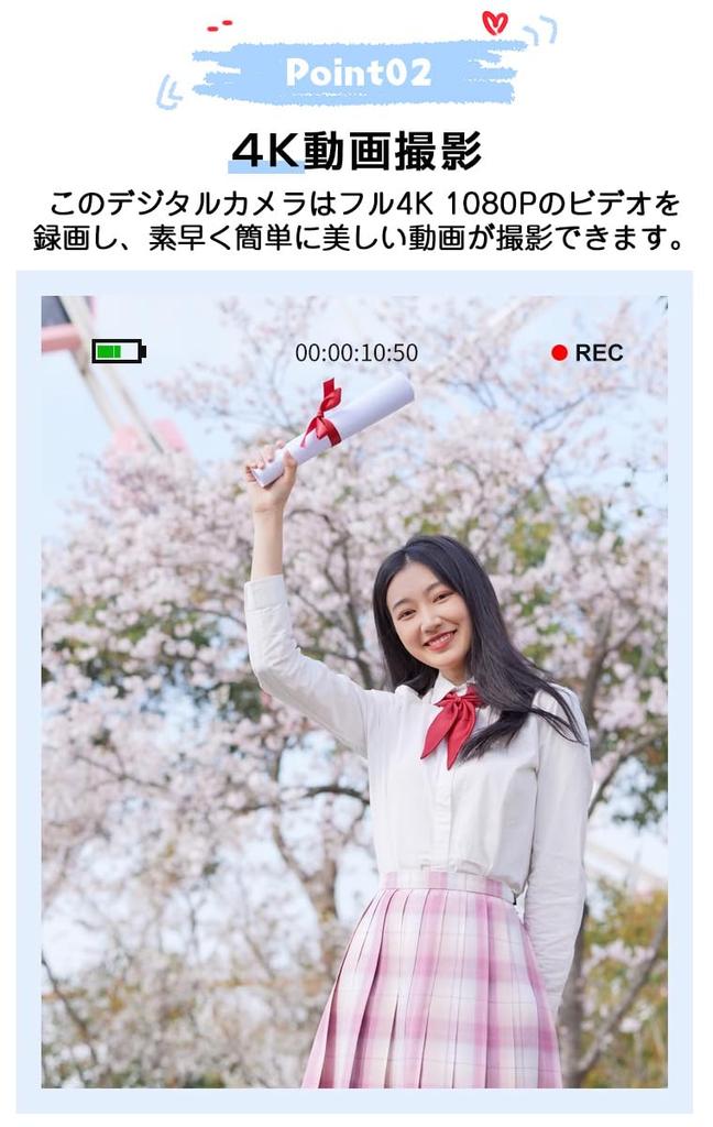 Digital 48 Million Toy Kids 1080P Video 16x Image Continuous Mini for School Photography 32G Card Included Camera, Pixels, Camera, Camera, Recording,