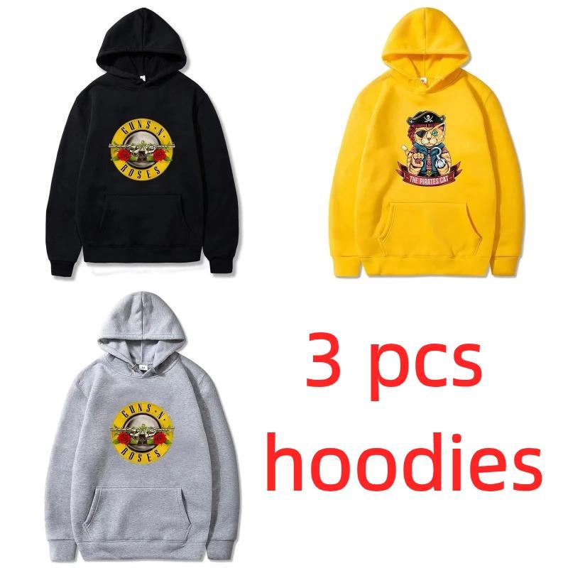 Autumn Unisex Hoodies Letter Roses Printing Fashion Pullover Long Sleeves Loose Casual Vintage Men's Women's Sweatshirts