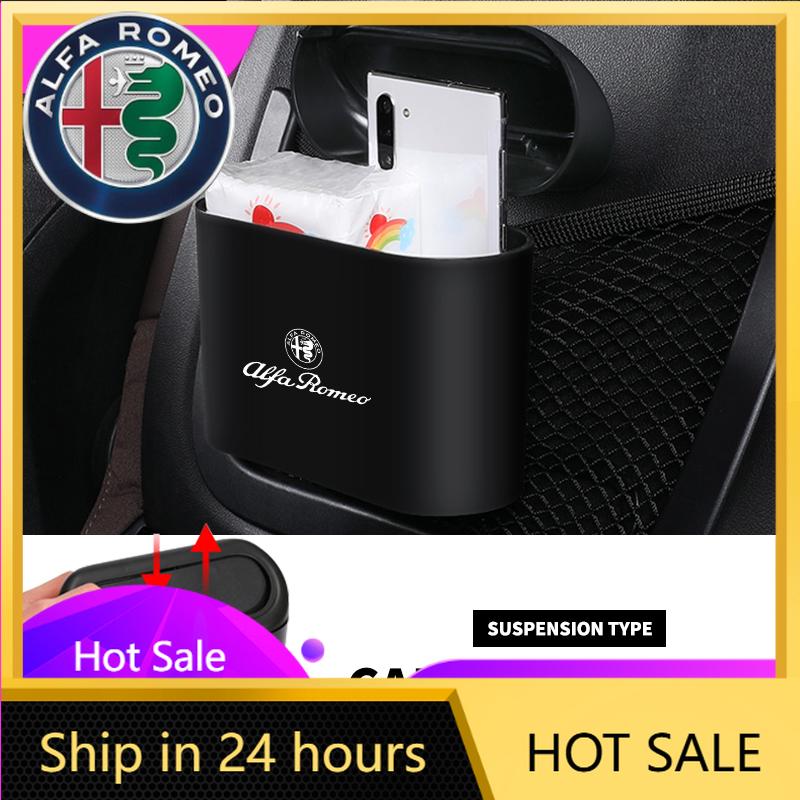 Car Stickers For Alfa Romeo Hanging Car Trash Can Vehicle Garbage Dust Case Storage Box For Alfa Romeo 159 Giulietta Giulia 147
