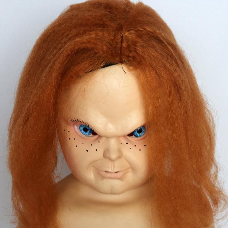 Ghost Doll Reincarnation Movie Prop Chucky Doll Latex Mask Halloween Bar Party Mask Horror Ghost Headgear