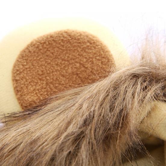 Парик с гривой льва для собак, пушистый головной убор для питомца с ушками, наряд для питомца