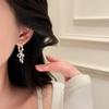 Серьги-гвоздики с подвесками-бантами из кружева «Серебряная игла» Простая модная деликатная серьга Легкая роскошь Премиальные серьги
