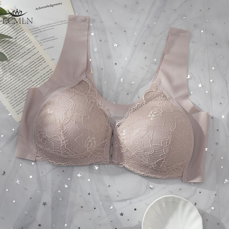 Front Buckle Plus Size Bra Underwear Lace Sexy Push Up Bra No Steel Ring Women's Underwear Bra