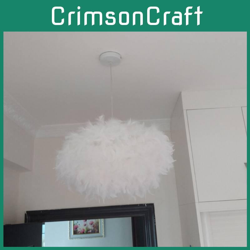 Европейский стиль Железный подвесной светильник с абажуром из перьев для спальни и комнаты для чтения