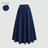 High-waisted Half Skirt, Spring and Autumn Solid-color Pleated Waisted Chiffon Long Skirt