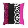 Hot Pink Zebra And Leopard Animal Print Stripes Cushion Covers 40x40 Polyester Throw Pillow Case for Sofa Car Square Pillowcase