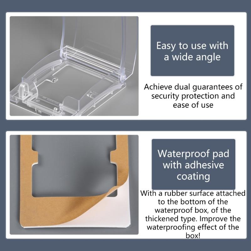 Durability Plastic Weatherproof Enclosures Metal Lock Compatible to 86 Style Electrical Sockets Moisture Resistance