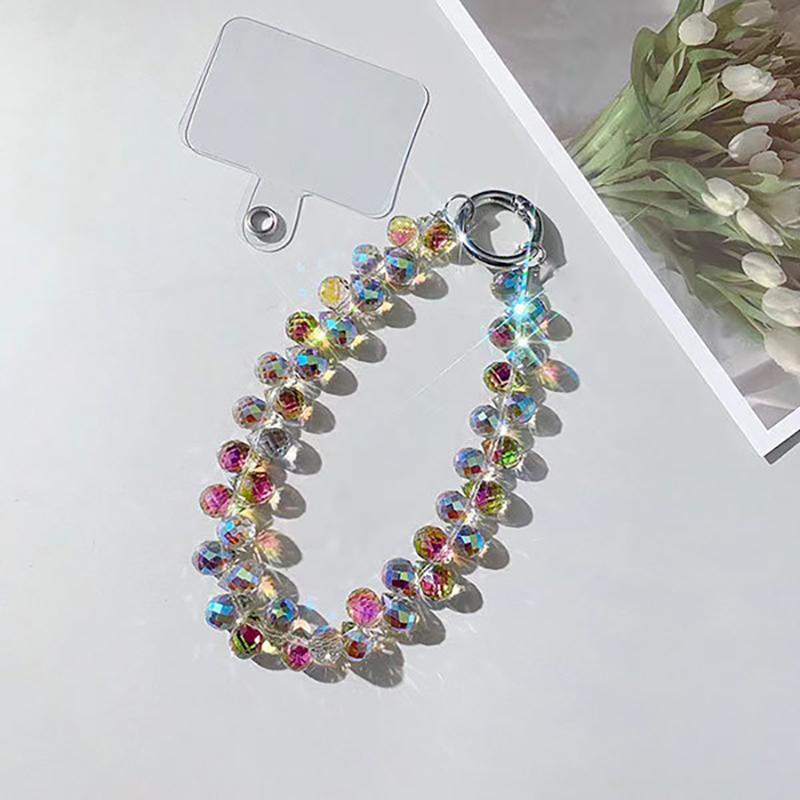 Блестящий ремешок для мобильного телефона, высококачественный роскошный телефон, короткая подвесная веревка, креативная изысканная ручная бисерная цепочка на запястье