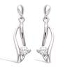 [N6892] - White 'Câlin' Silver Earrings (rhodium-plated) - 24x5 Mm
