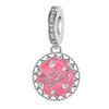 925 Silver Pink Blossom Dangle Charm Butterfly Heart Flower Rose Bird Bead For DIY Necklace Bracelet Fine Jewellery