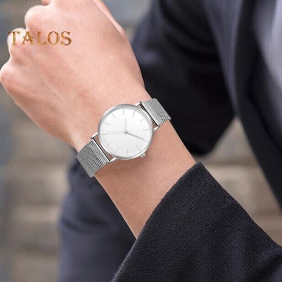 Men Watch Quartz Movement Simple Style Round Dial Stainless Steel Time-checking High Accuracy Daily Office Wristwatch Dating Timepiece