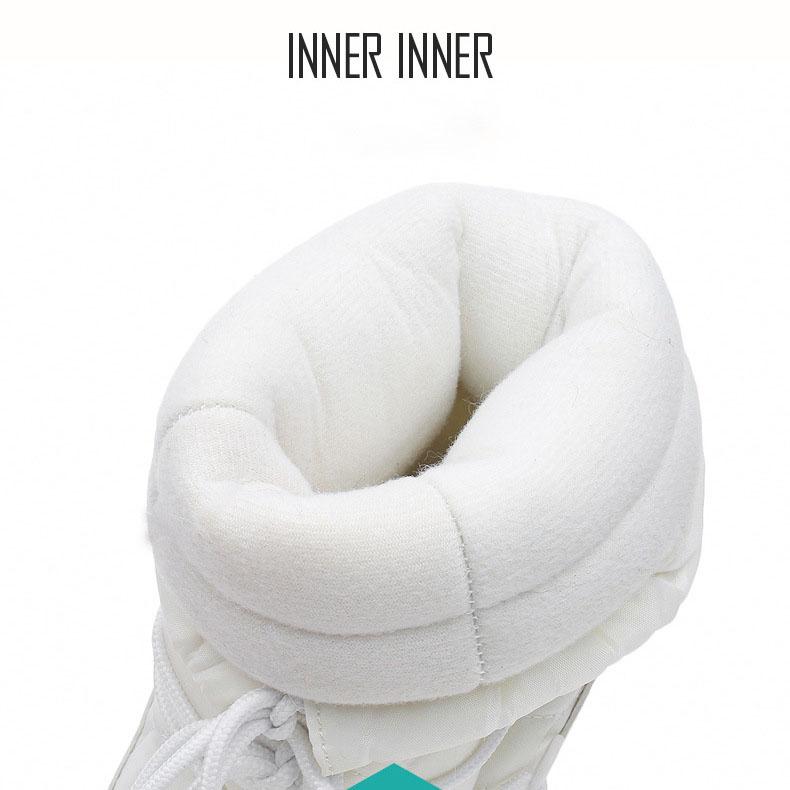 FiveFive Зимние зимние ботинки женские ботинки пушистые меховые ботинки из искусственного меха со шнуровкой на платформе средней высоты икры лыжные ботинки