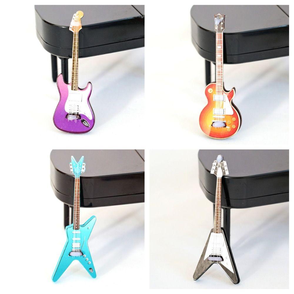 Doll House Accessories 1:6/1:12 Dollhouse Furniture Miniature Wooden Guitar  Kids/Children/Toddler