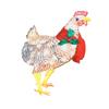 Xmas Chicken Shape Decorative LED Lights Light Up Xmas Decor with Scarf for Indoor Outdoor Room Yard