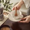 Exquisite Ceramic Coffee Cup Plate Set Flower Shaped Pottery Drinkware Set  Household Use