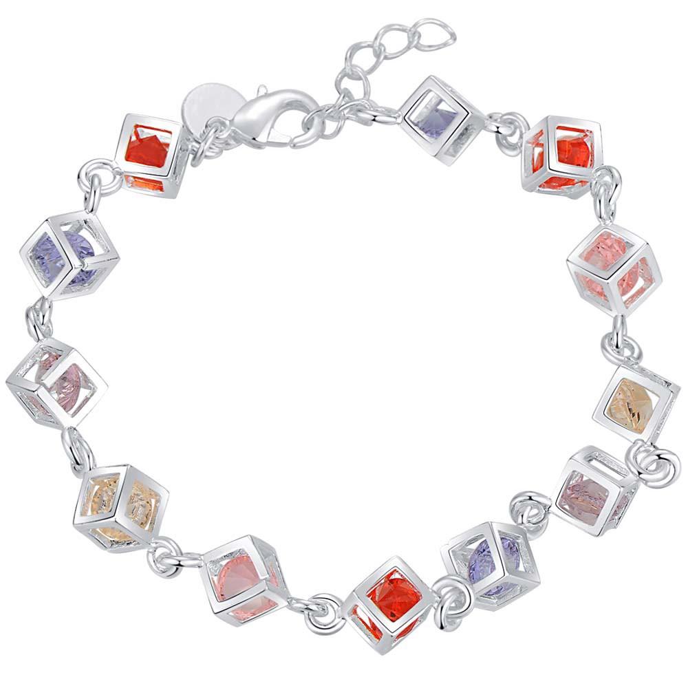 SAY 925 Sterling Silver Bracelets Colored zircon For Women Exquisite Student Girlfriend Jewelry Accessories Wedding Fashion Gift