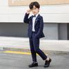 British Style Double-Breasted Boys' Three-Piece Striped Suit Set for Spring and Autumn