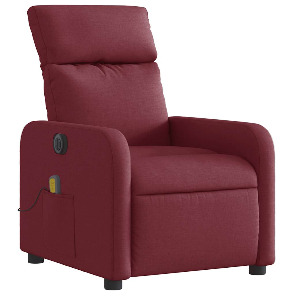 Electric Massage Chair Wine Red Fabric