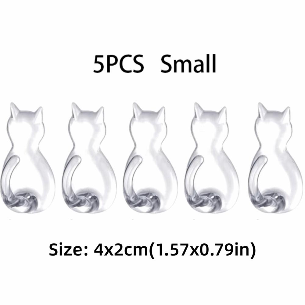 5Pcs Wall Mounted Wall Hook Waterproof Cartoon Cat Hooks Multifunctional Towels Rack Space Saving