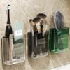 Plastic Wall Mounted Storage Boxes Waterproof Bathroom Organizer for Toothbrush Makeup Adhesive Mobile Phone Stand Holder Rack