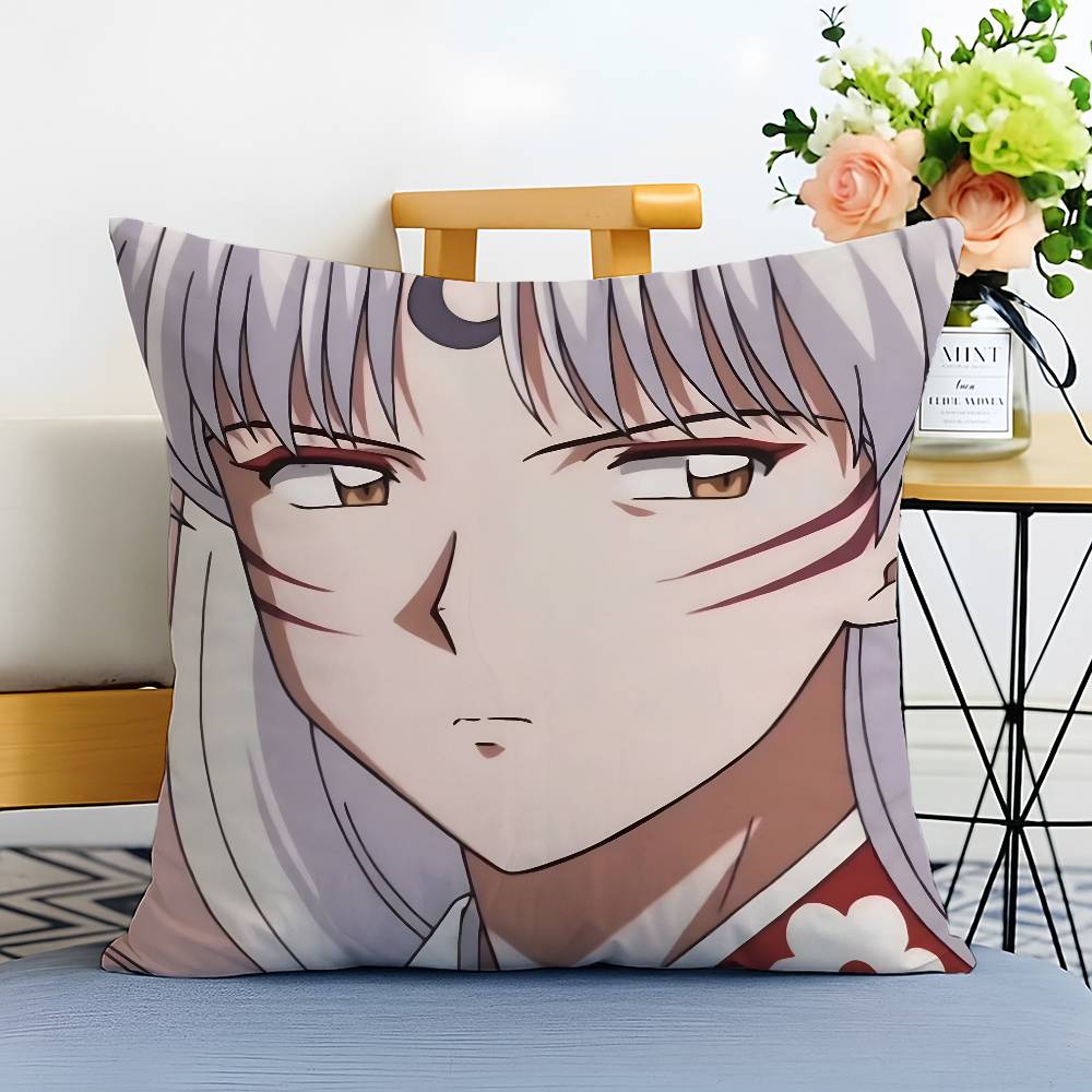 Anime Cool l-Inuyasha-MT Sesshomaru Pillow Case Printed Brushed Fleece Pillow Baby Skin-Touch Eco-Friendly Dye-Sublimat