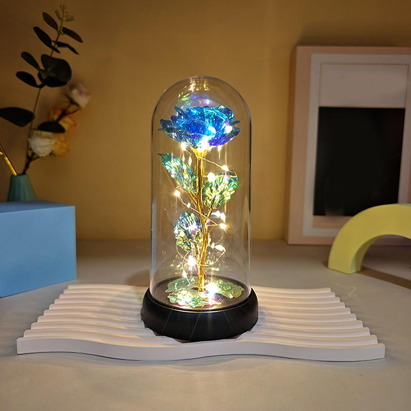 1 комплект светодиодных свадебных роз Galaxy Rose Decor Искусственные цветы светодиодные красные розы подарок на День святого Валентина Роза в акриловой подставке