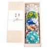 Celebratory Gift Tag Kutani Ware Auspicious Small Plate (auspicious Flower) Floral Pattern Set 5 Decorative Plates Comes Wooden Box Included Knot).