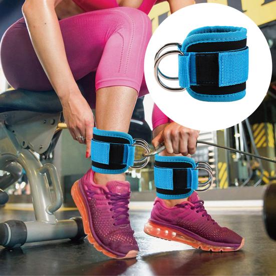 2 шт. манжеты для фитнеса на щиколотке с D-образным кольцом, регулируемые для мужчин и женщин, упражнения на бедра, силовые тренировки, эспандер, аксессуары, ремни на щиколотке, тренировки в домашнем спортзале