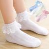 Summer Spring Thin Short Ankle Stitch Floor Socks Girls Princess Mesh White Socks with Lace Ruffles for Infant Baby Kids Toddler