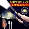 16CORE XHP160+COB Led Flashlight 26650 USB Tactical Flash Light XHP70/P90 Rechargeable Led Lantern Zoom Hunting Bright Work Lamp