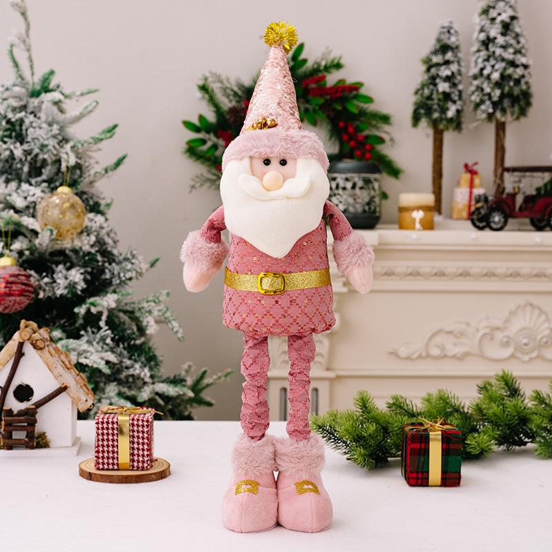 1pcs Christmas Elk Decorations Retractable Large Standing Reindeer Plush Doll Toys Christmas Tree Decor Table Ornament