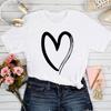 Fashion Women Love Heart Print T Shirt Funny Casual O-Neck Short Sleeves T-Shirt Summer Female Tee Shirt