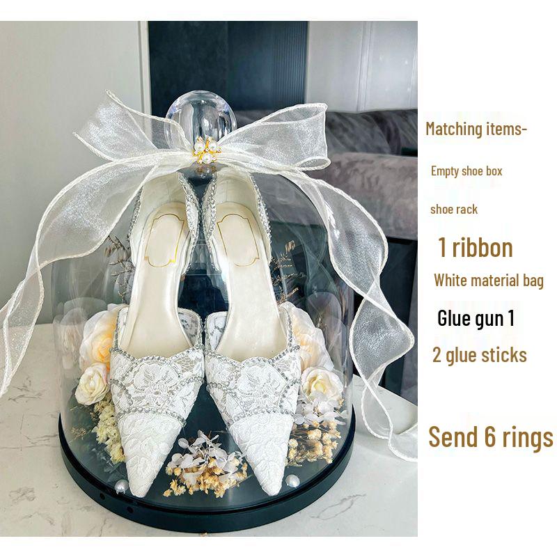 Большая акриловая свадебная коробка для обуви с кольцебросом и игрой с колокольчиком