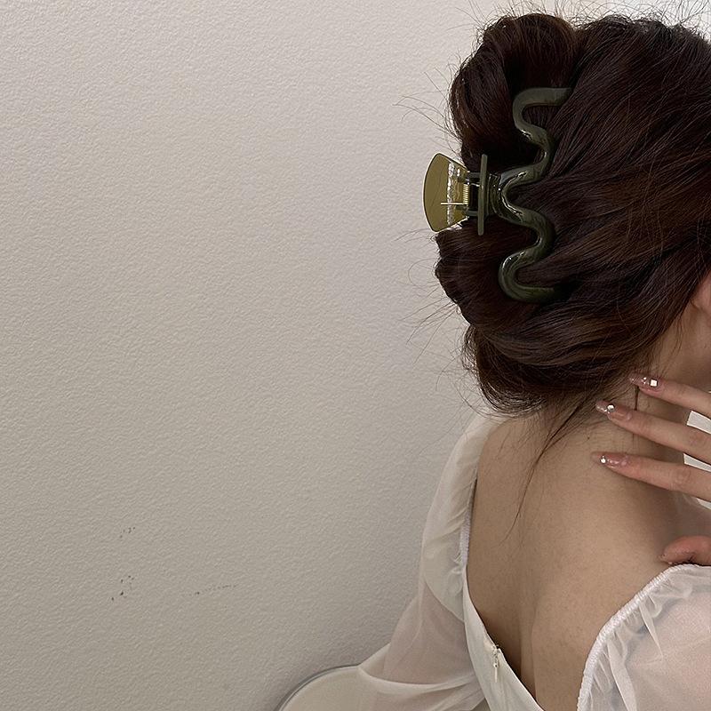 Волнистый зажим-краб для волос женский большой для ванны для хвостика пластиковый зажим для волос корейская заколка-желе заколки для волос аксессуары для волос для девочек