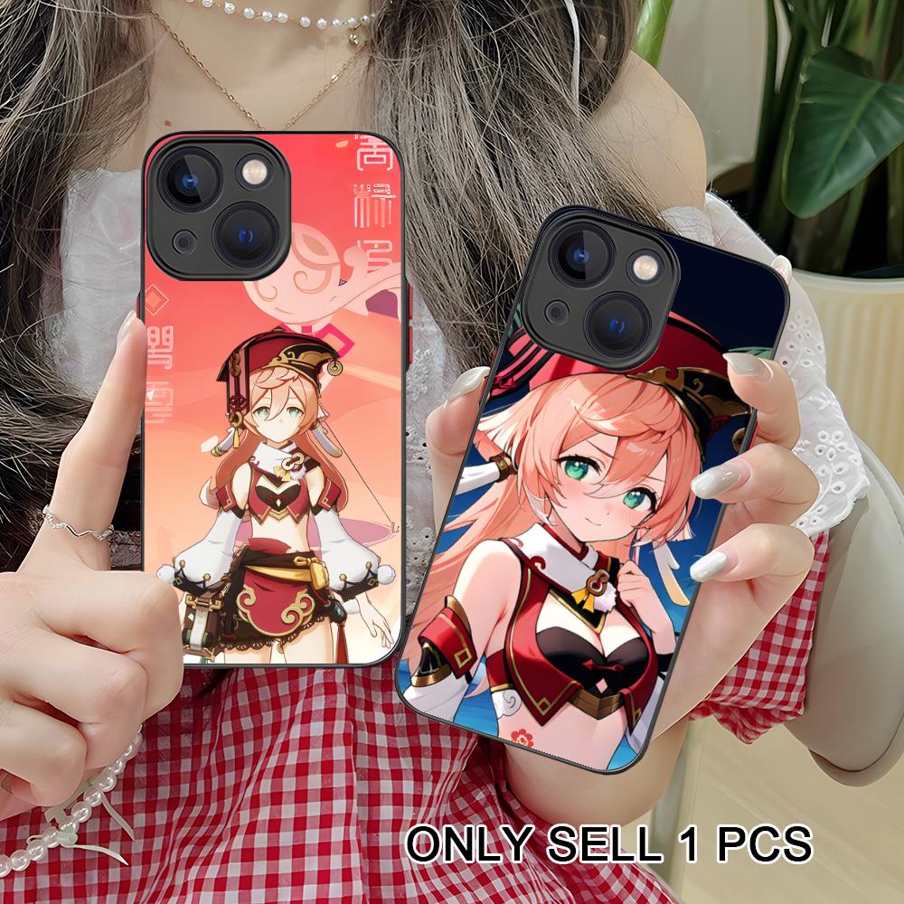 Game GI Yanfei Silicone Mobile Phone Case for iPhone 17 16 15 14 13 12 11 X XR XS Air Pro Max Plus Mini Colorful Cover
