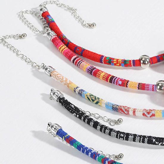 Ошейник для кошек в этническом стиле, регулируемый ошейник для домашних животных, кошек, собак с колокольчиком для домашних животных