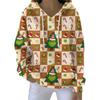 Ladies' Loose And Comfortable Drawstring V-neck Long Sleeved Christmas Printed Sweatshirt
