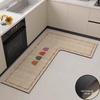 Противоскользящий L-образный кухонный коврик G5U2025 - Впитывающий, Диатомовая земля, Не требует стирки, Протираемый, Защита от падений.