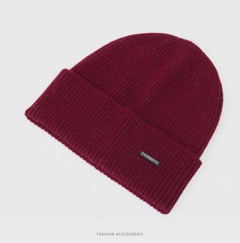 Мужская зимняя шапка из 100% шерсти: Толстые, теплые, трикотажные для езды на велосипеде с защитой ушей