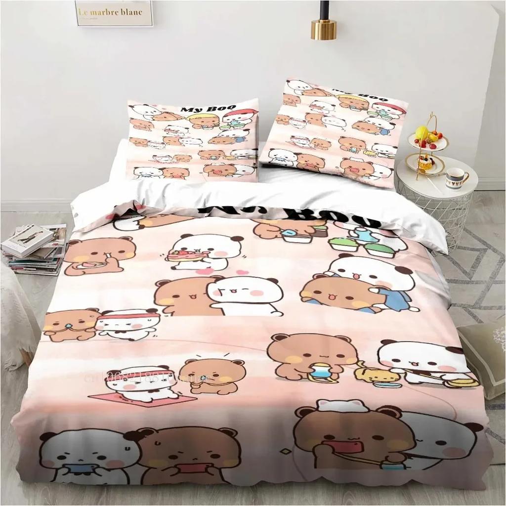 Cute Bubu And Dudu Cartoon Print All Season Twin Bedding Set Comforter Set Bed Duvet Cover Double King Comforter Cover