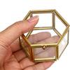 High-End Hexagonal Ring Box, Gold And Jewelry Accessory Box, Golden Glass Luxurious And Retro Jewelry Storage Box