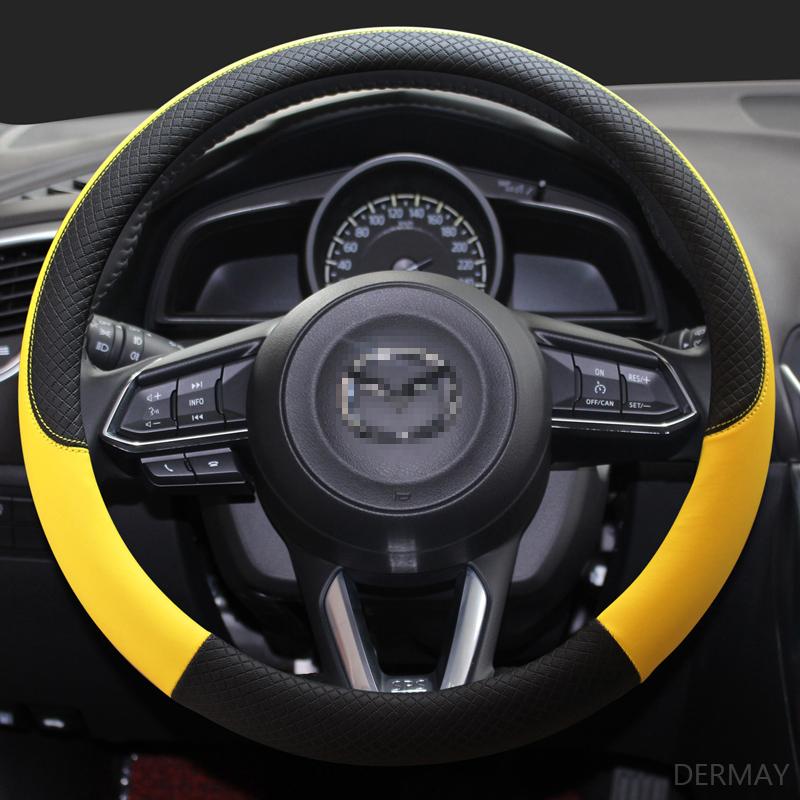 Чехол на руль DERMAY из ПУ кожи для спортивного автомобиля Mazda CX-3 CX-4 CX-5 CX-7 CX-9 Противоскользящий Funda Volante Автоаксессуары