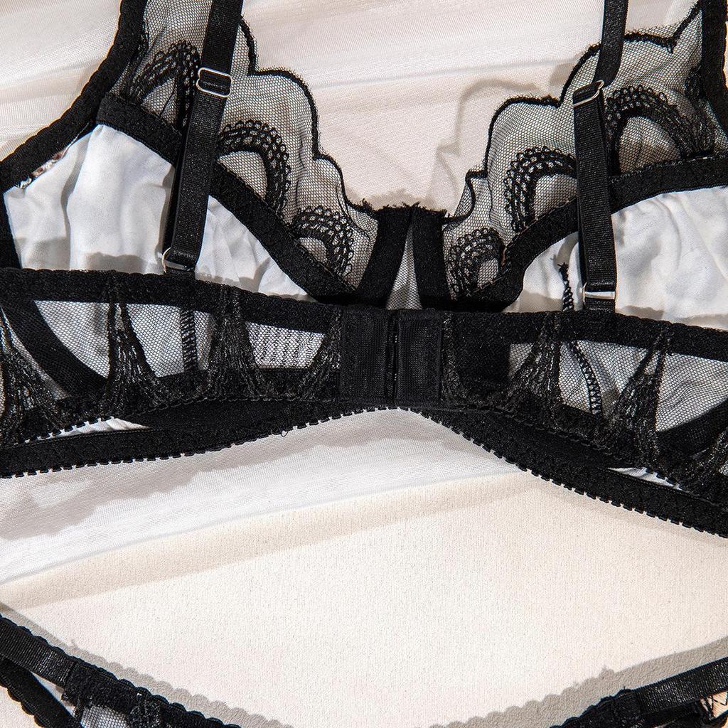 Lace Embroidery Leopard Print Push-up Bra Set - Sexy & Comfortable Women's Lingerie