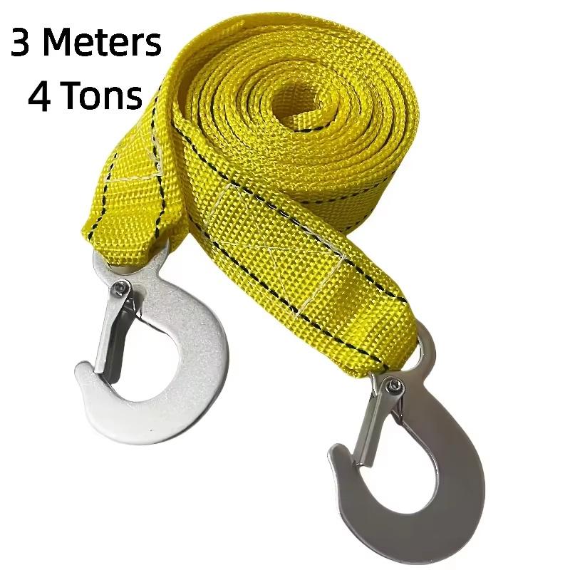 1Pc 3M/4M Heavy Duty 4T/5T Car Tow Rope with Hooks Emergency Road Recovery Towing Cable Heavy Duty Universal Auto Accessories
